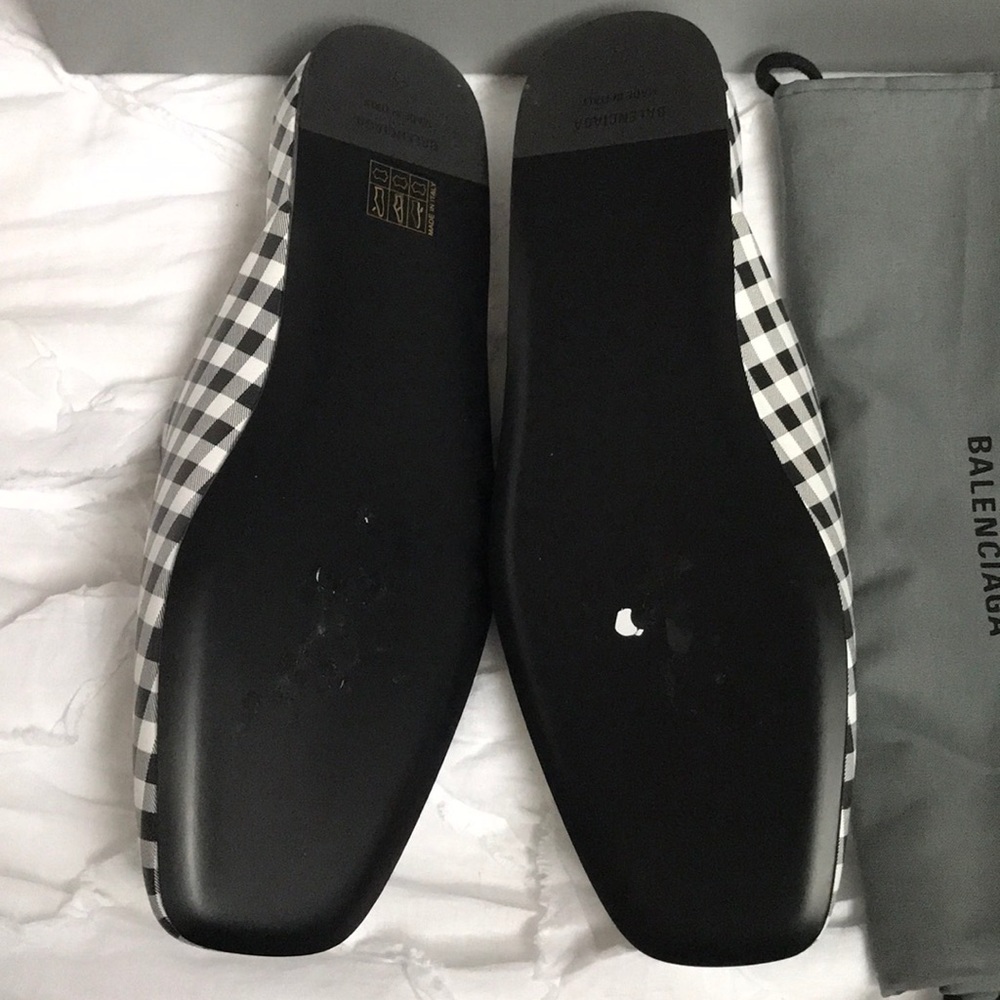 Balenciaga Gigham Black & White Noir Mules, new in box - Picture 4 of 10
